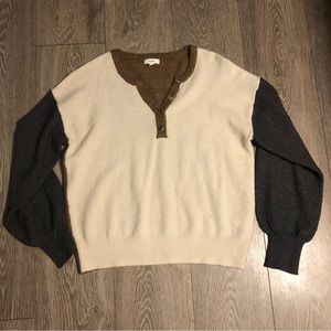 MINE Tan & Gray Sweater
